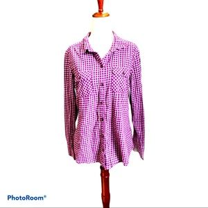 🏜️ Desert Revival Purple Plaid Cotton Flannel‎ Size M
